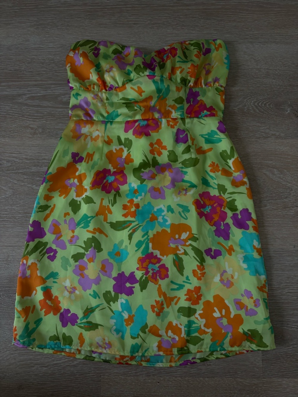 Strapless Floral Dress